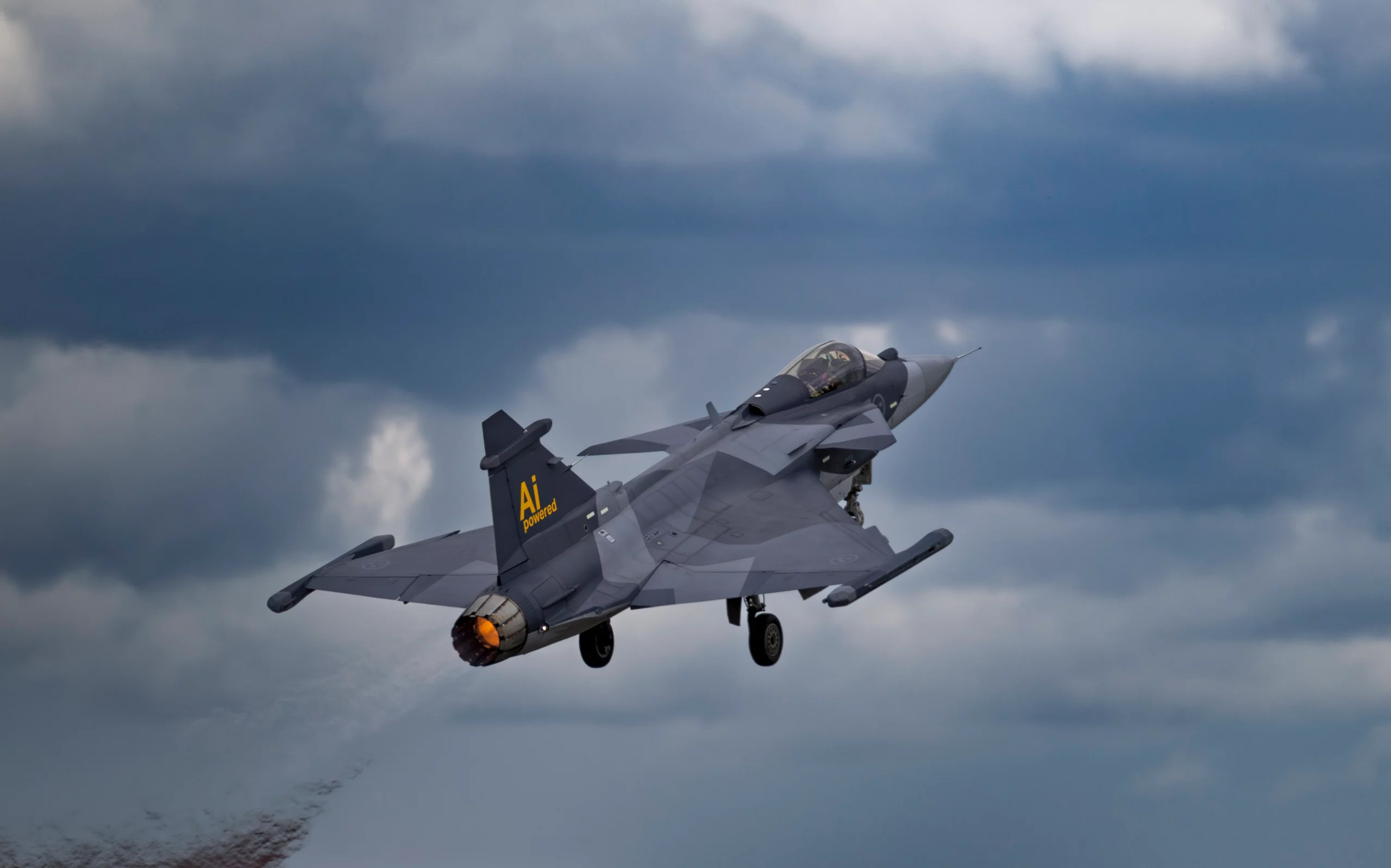 „Saab“ pasiekia pirmąjį, skraidydamas „Gripen e“ su Helsingo „Centaur AI“ agentu, kurį kontroliuoja